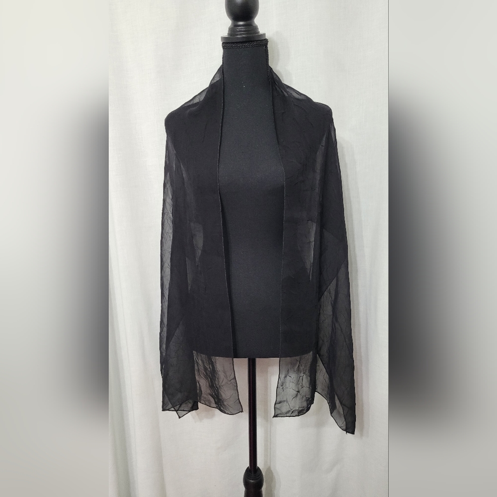 Black See Through Shawl